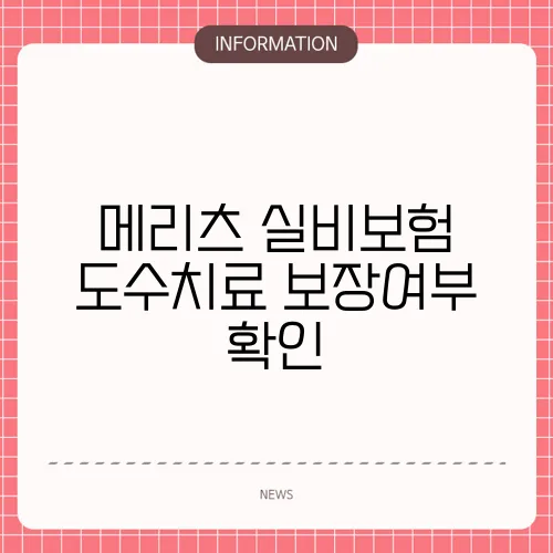 메리츠 실비보험 도수치료 보장여부 확인