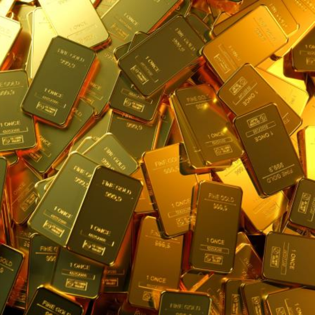 골드바가 잔뜩 쌓여 있다.