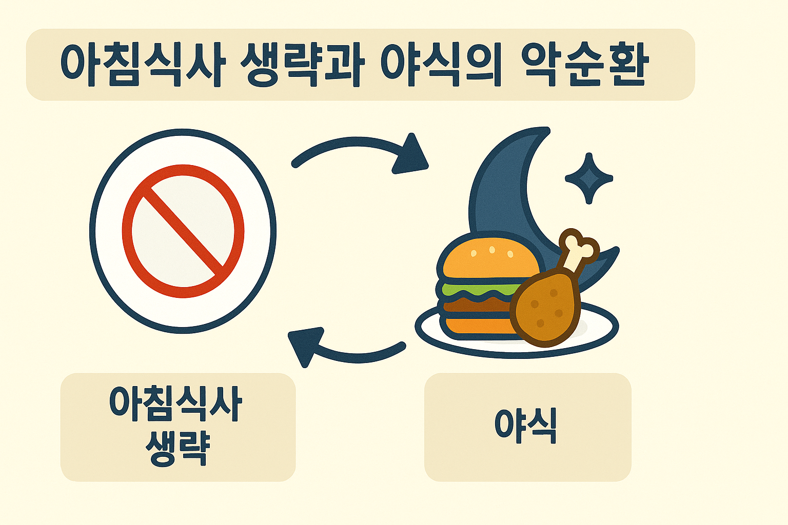 아침식사 생략과 야식의 악순환