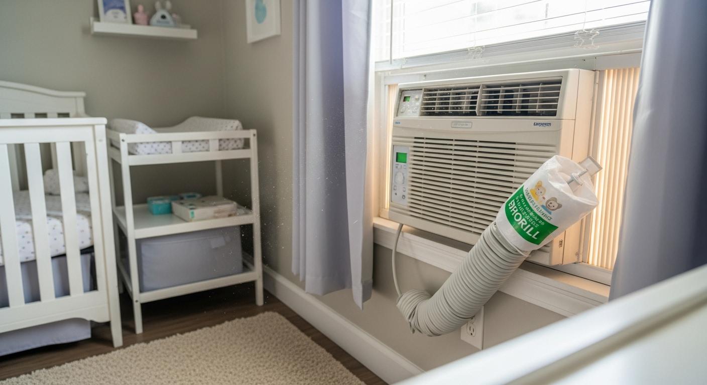 아기방 창문형 에어컨