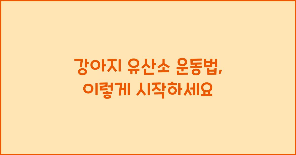 강아지 유산소 운동법