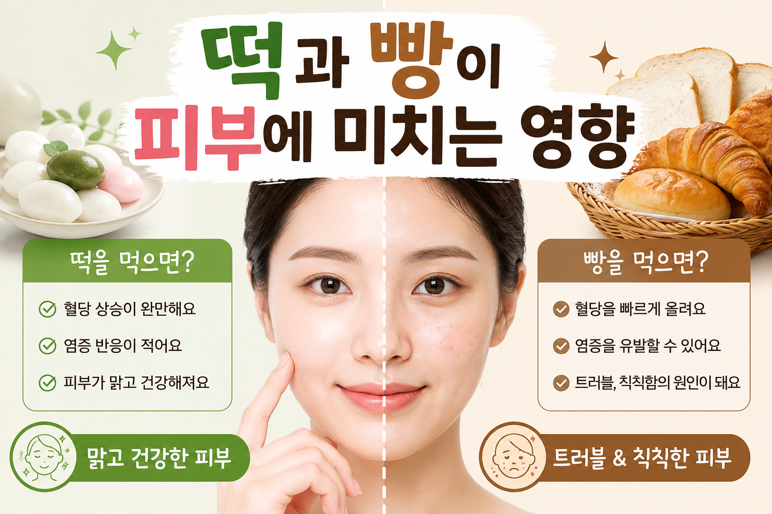 떡과 빵이 피부에 미치는 영향