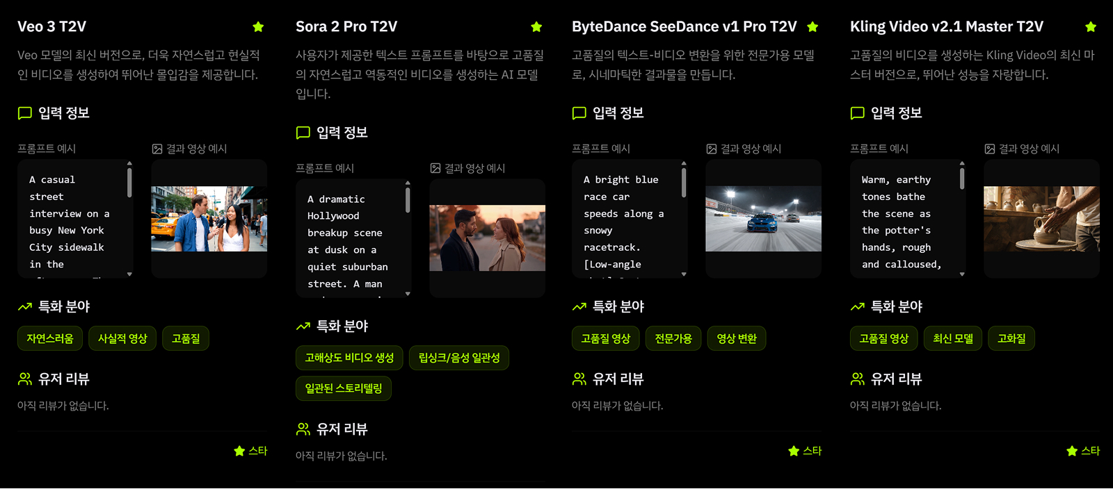 에이아일리언 주요 영상 제작 AI 툴 리스트