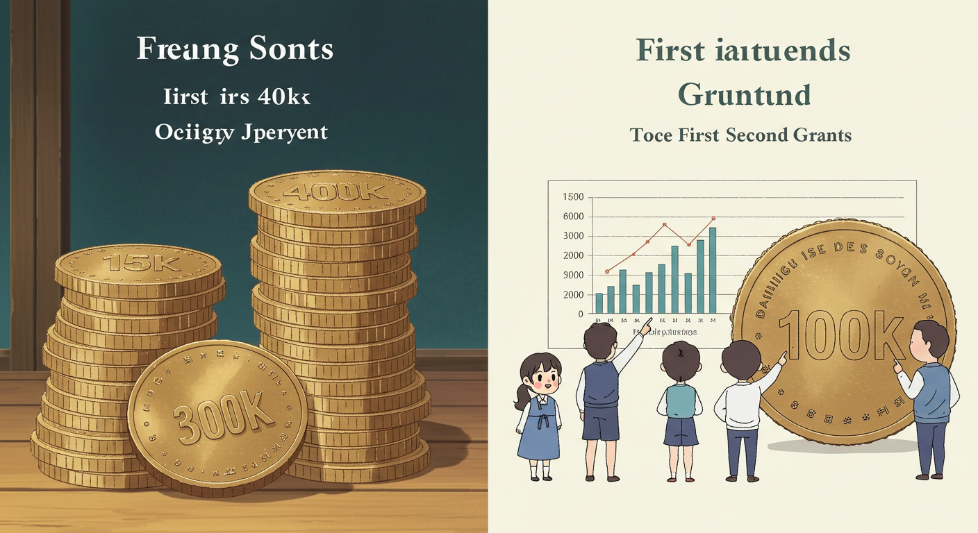 1차와 2차 지원금 금액 비교표 장면