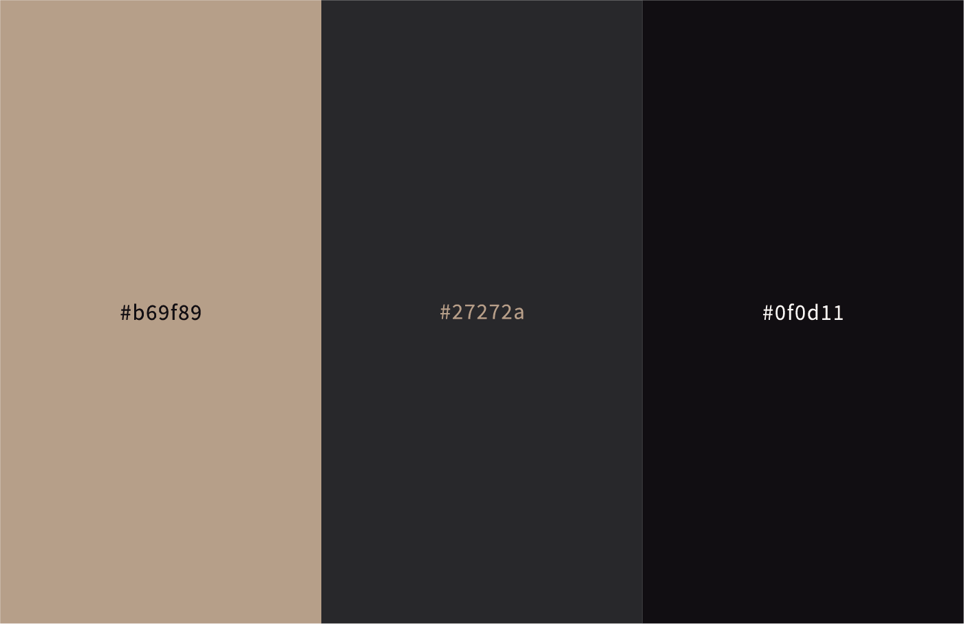 미용실 로고의 세 가지 컬러 사용