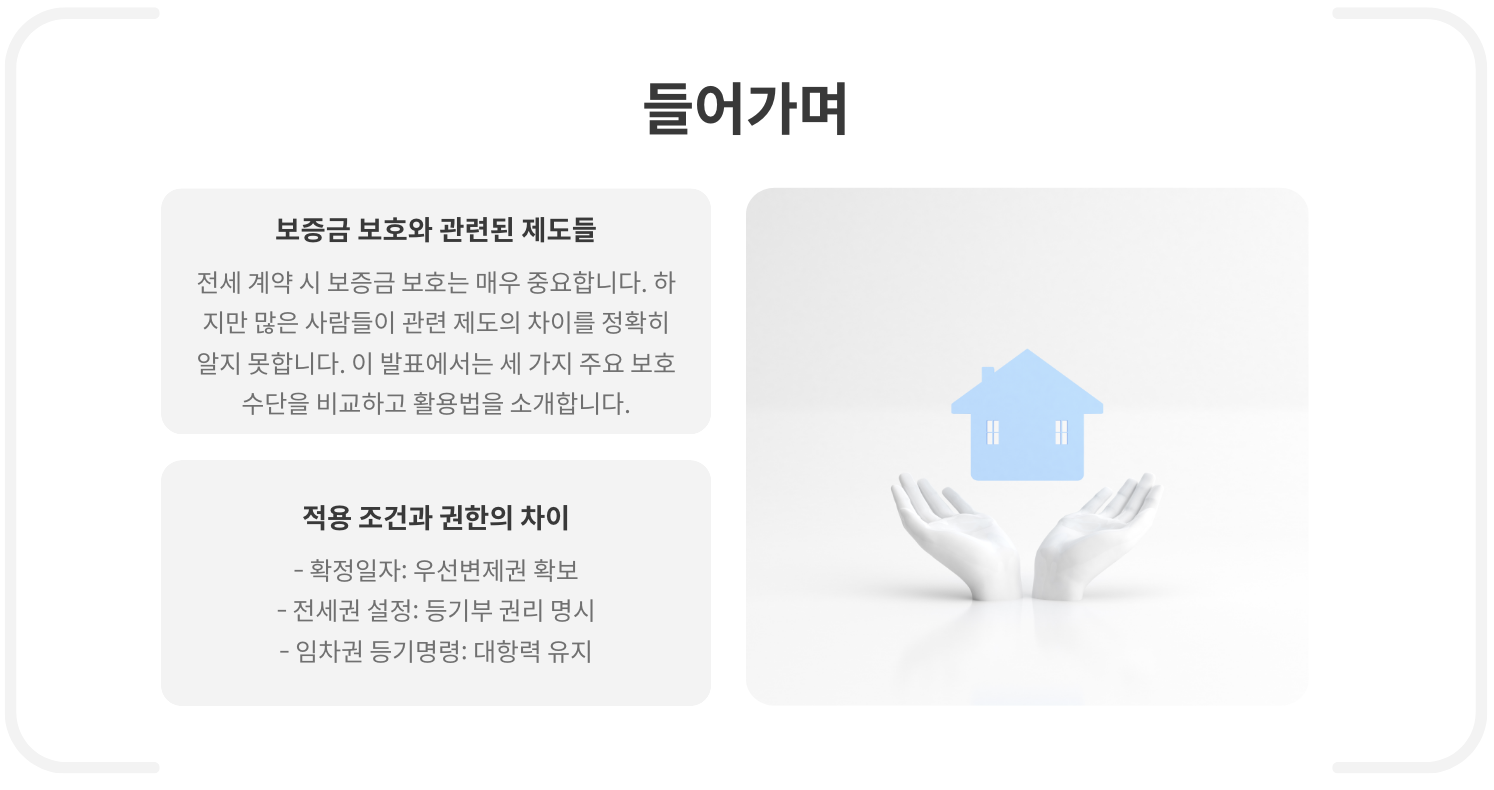 보증금 보호와 관련된 제도들