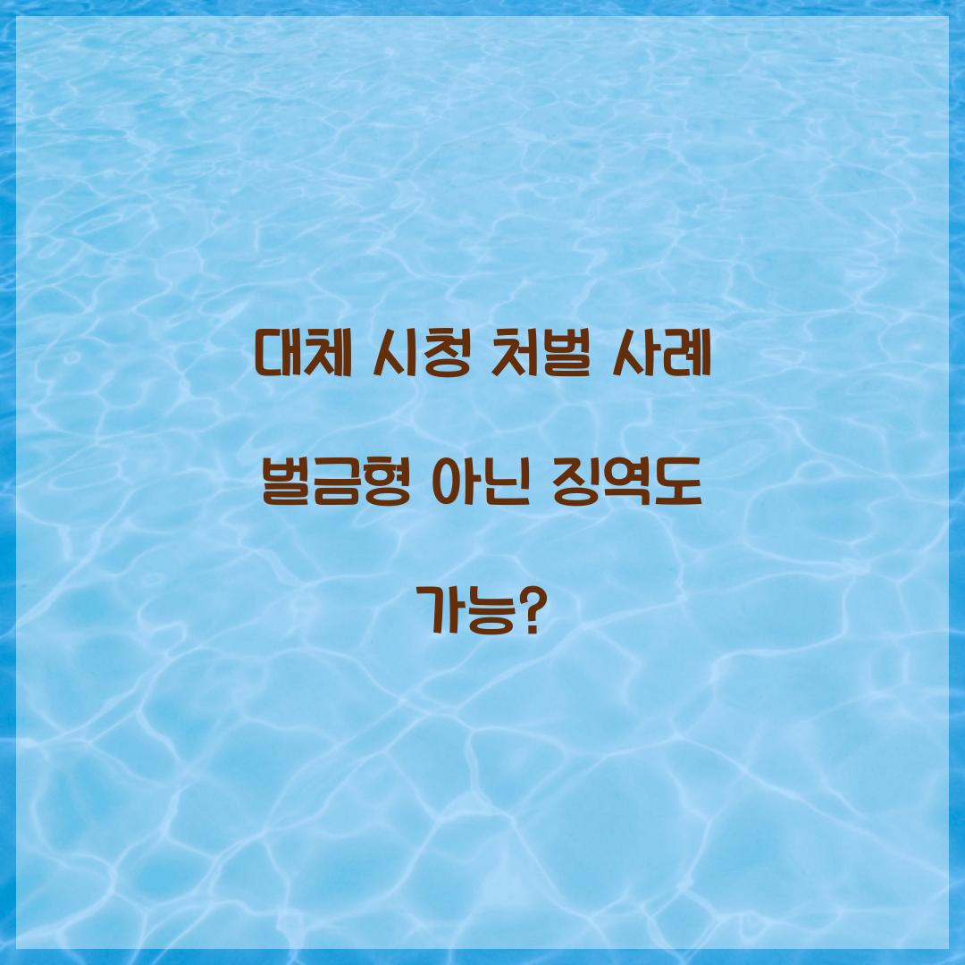 대체 시청 처벌 사례 벌금형 아닌 징역도 가능?