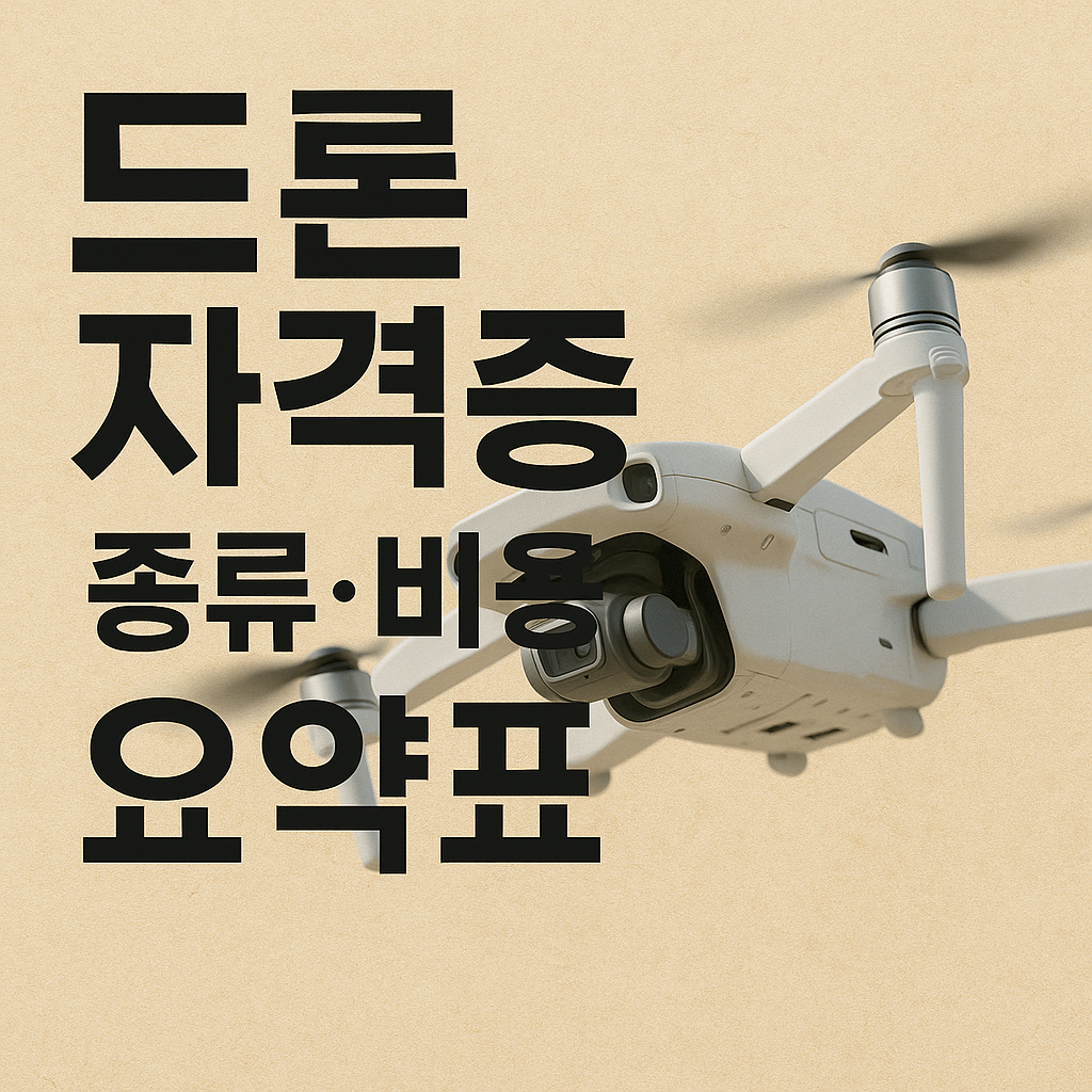 드론 자격증 종류·비용 요약표