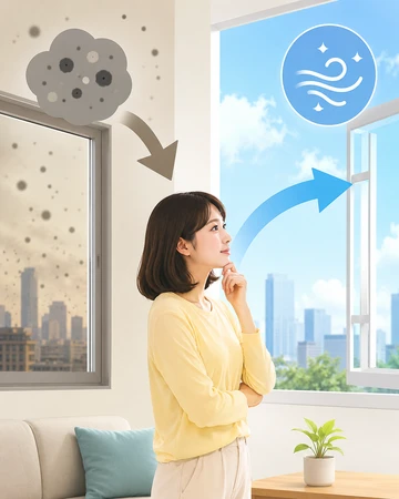 미세먼지농도와 환기 기준 확인 모습11
