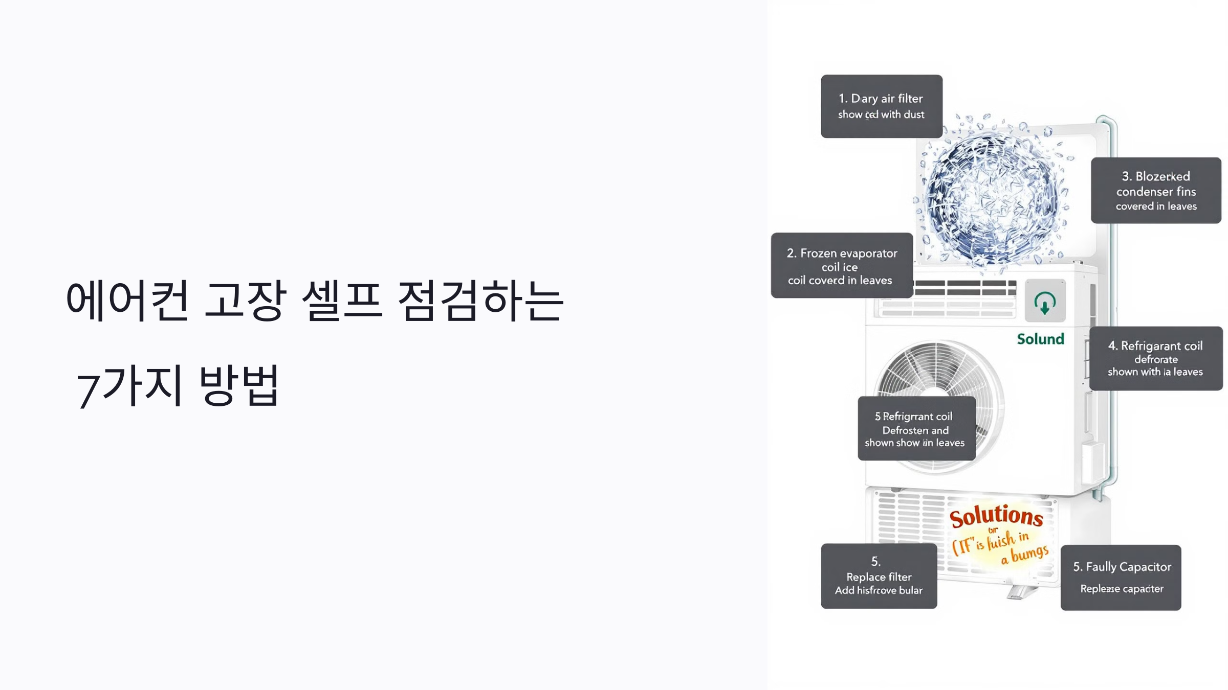 에어컨 고장 스스로 점검하는 7가지 방법: 냉방불량부터 리모컨까지?
