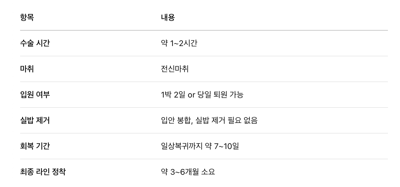 수술 정보 요약