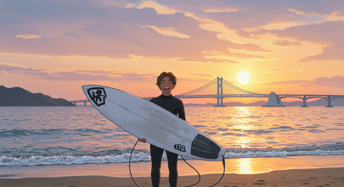 광안리 서핑 후 느낀 성취감