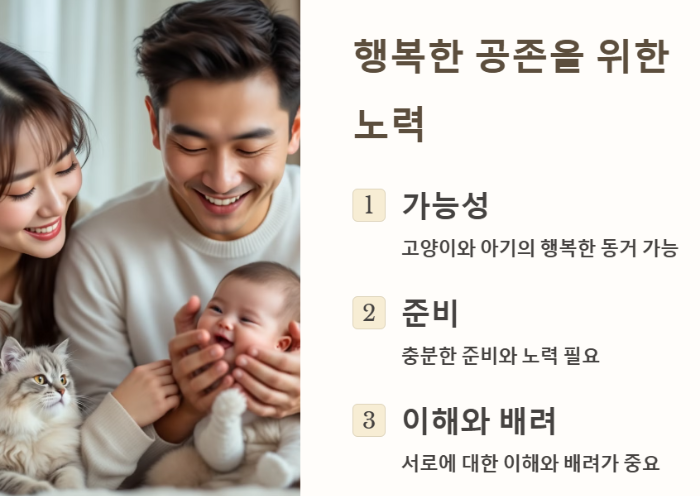 고양이와 아기가 함께하는 삶