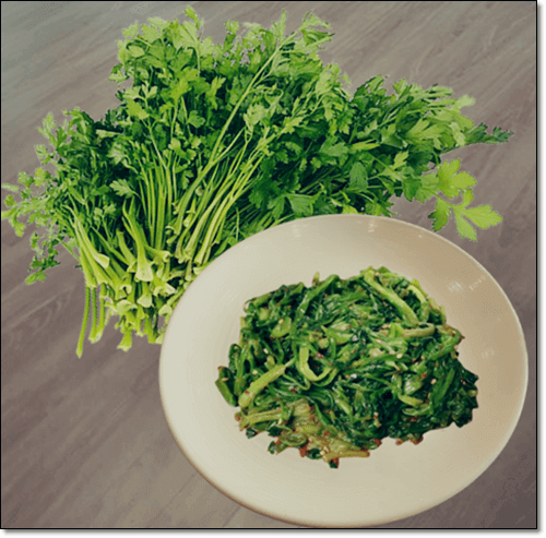 돌미나리 및 미나리나물 무침