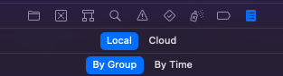 xcode show the report navigator 버튼 확인