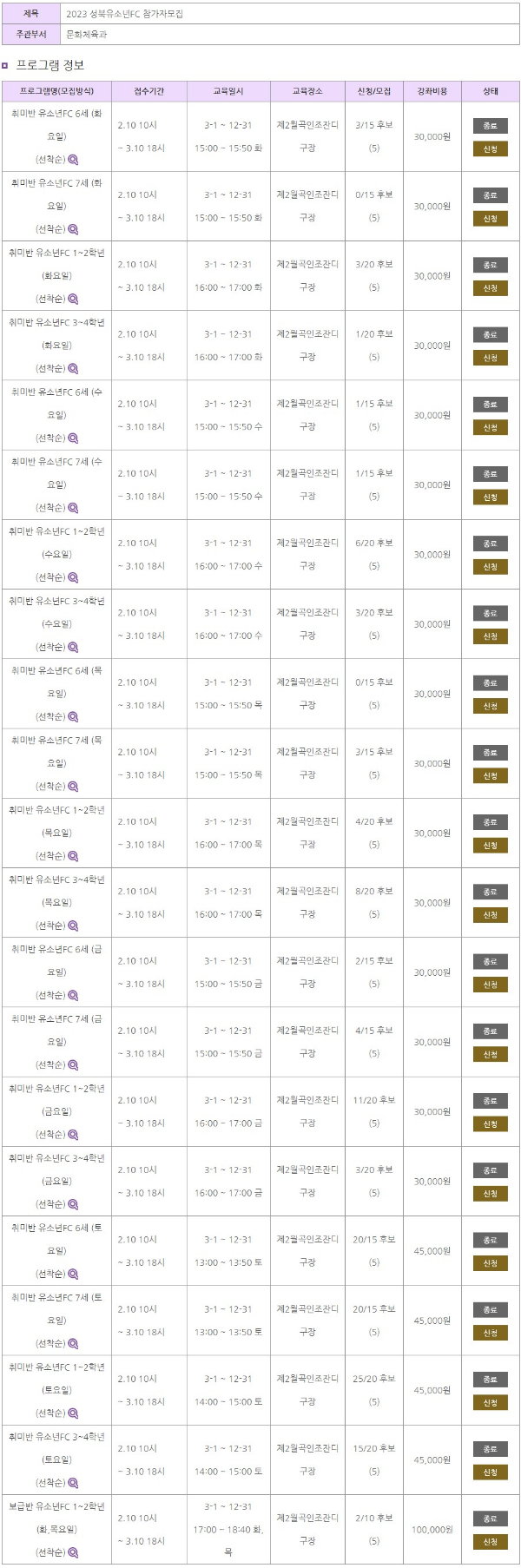 어린이축구교실