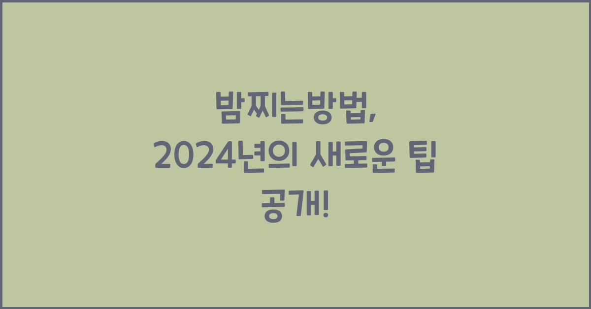 밤찌는방법