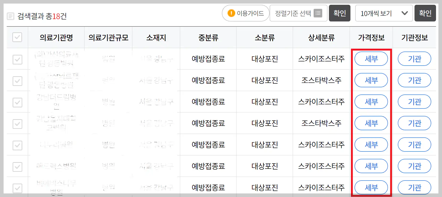 대상포진 예방접종 지역별 가격 비교 방법