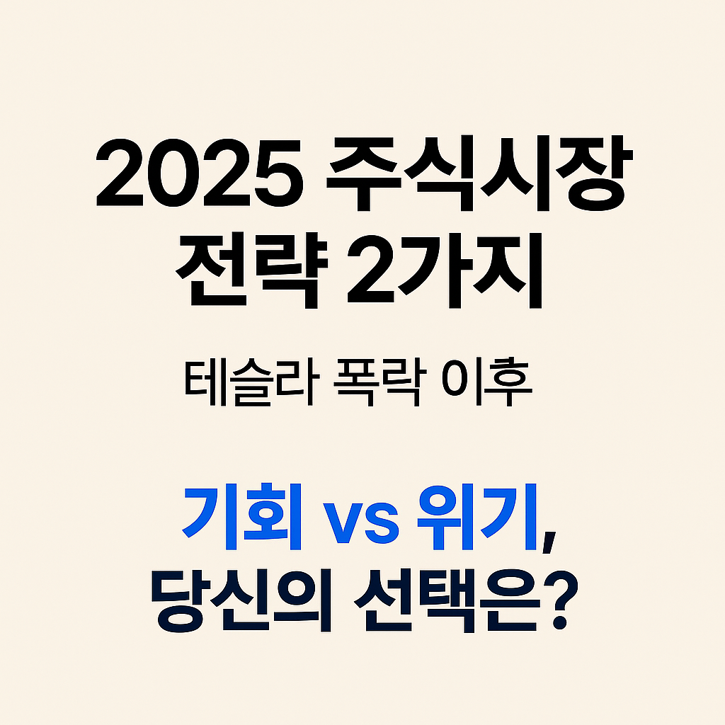 2025 주식시장 전략 2가지 테슬라 폭락 이후 기회 vs 위기, 당신의 선택은? 썸네일 이미지