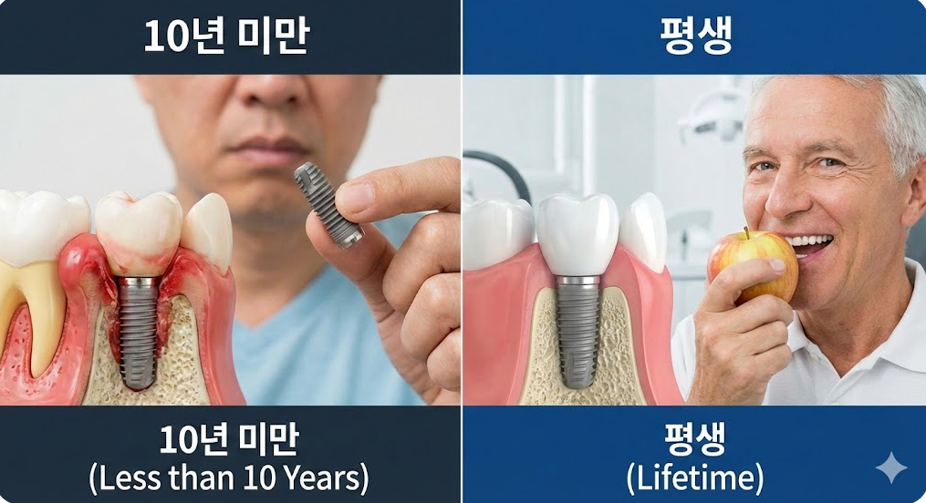 임플란트 수명 &amp; 통증 핵심 요약