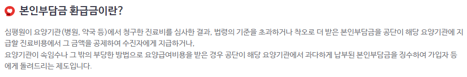 본인부담금 환급금