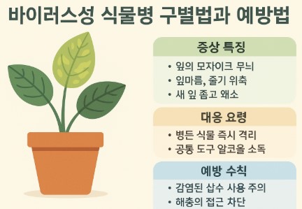 바이러스성 식물병 구별법과 예방법 사진