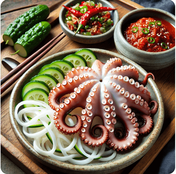 봄 제철 쭈꾸미 숙회 미나리 궁합2