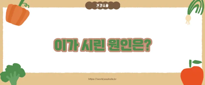 이가 시린 이유 (+치아 민감도 원인)