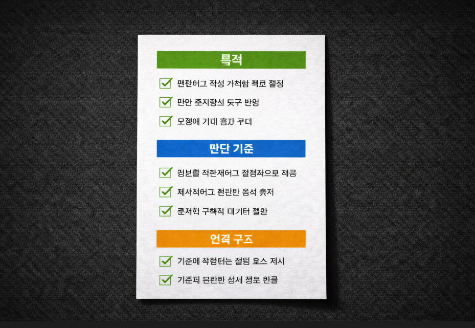 목적과 판단 기준이 정리된 블로그 작성 구조 이미지