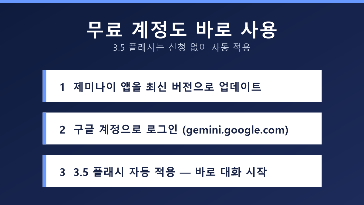 무료 계정에서 3.5 플래시가 적용된 대화 화면