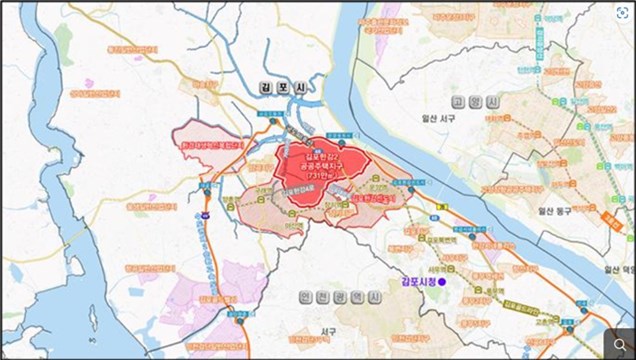 김포컴팩트시티 관련 김포시청 보도 발표지도