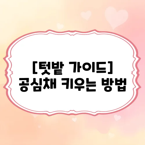 [텃밭 가이드] 공심채 키우는 방법, 초보자도 가능한 재배법