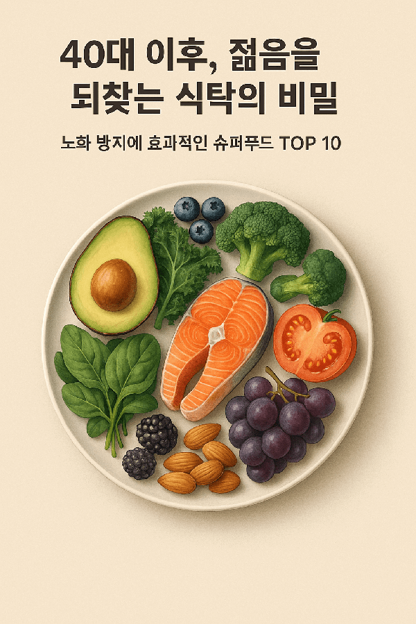 40대 이후, 젊음을 되찾는 식탁의 비밀｜노화 방지에 효과적인 슈퍼푸드 TOP 10
