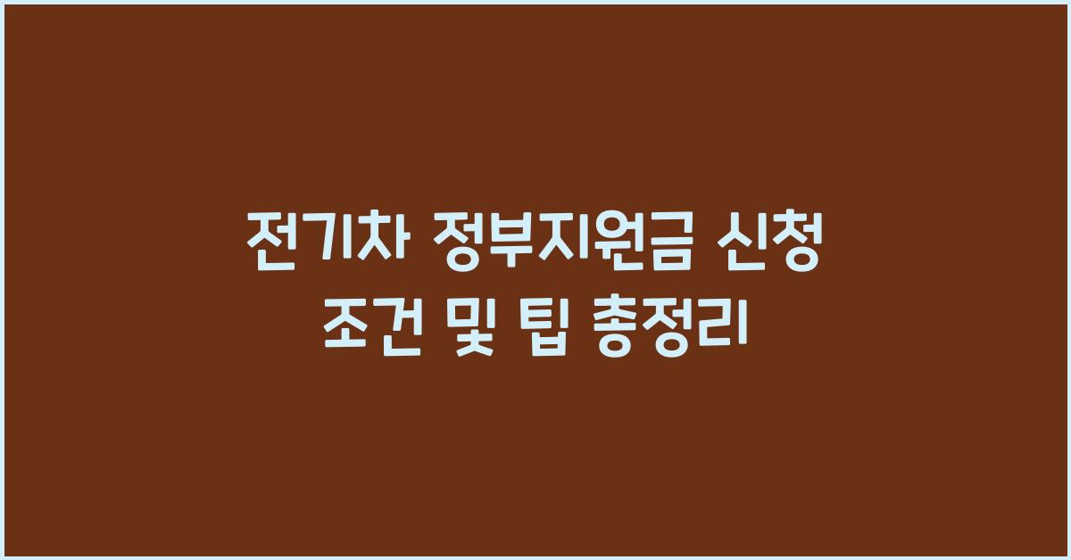 전기차 정부지원금