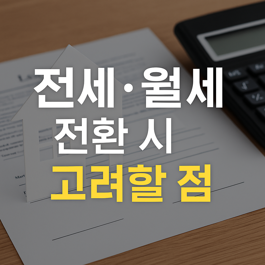 전세&middot;월세 전환 시 고려할 점