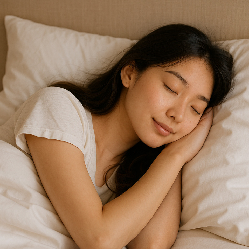 잠을 설치는 이유: 숙면을 하는 여인