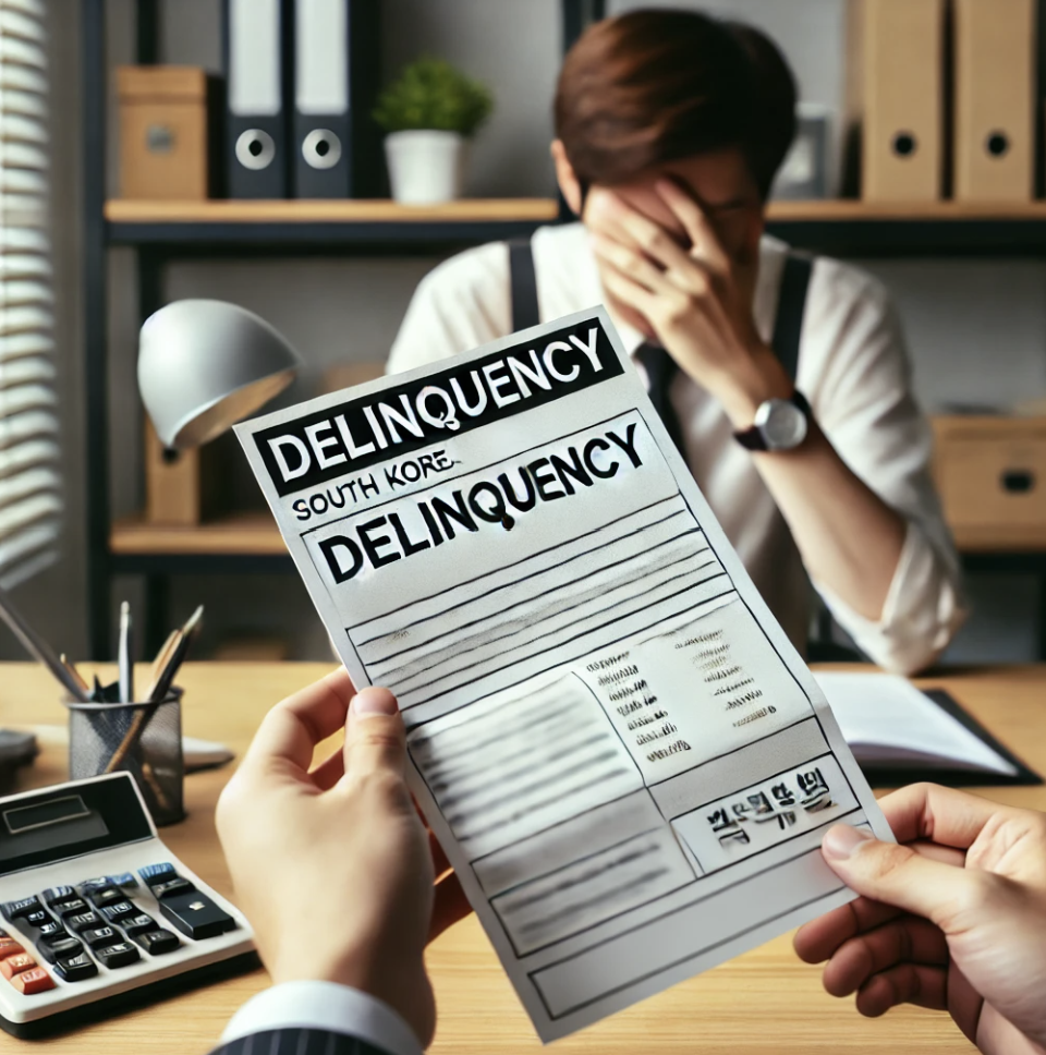 보험료 체납 독촉장을 받고 있는 직원