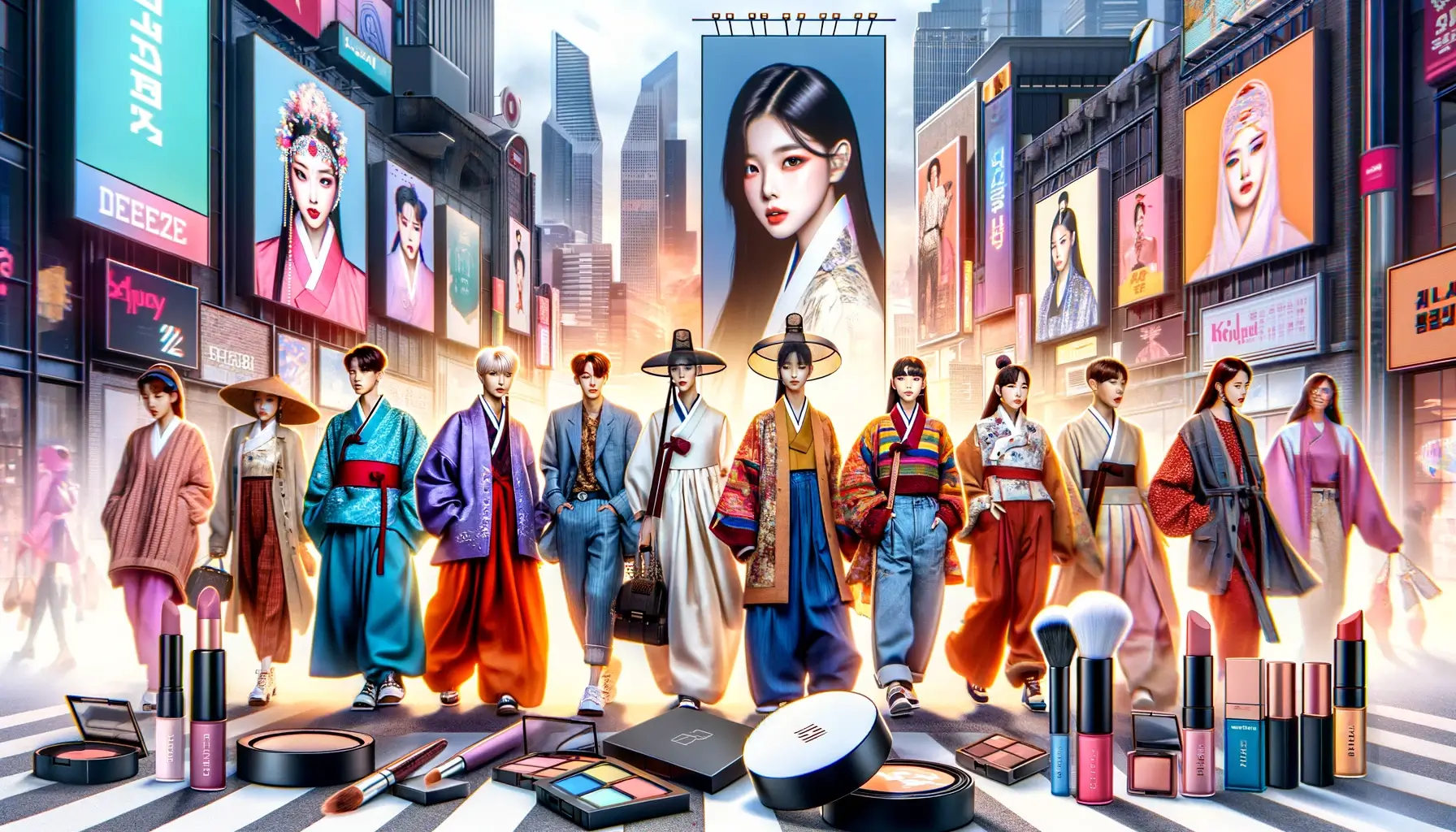 한류가 패션과 뷰티에 미치는 영향을 보여주는 이미지