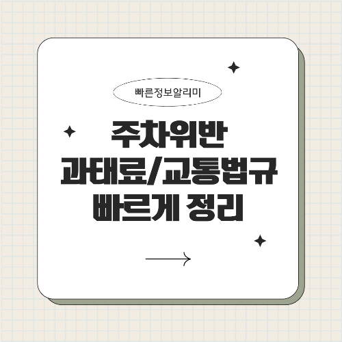 주차위반 과태료 기준 및 교통 법규 준수 방법
