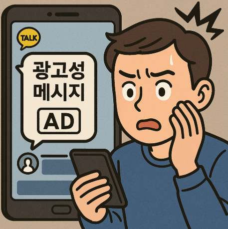 카카오톡 친구톡 광고 메세지 받은 모습