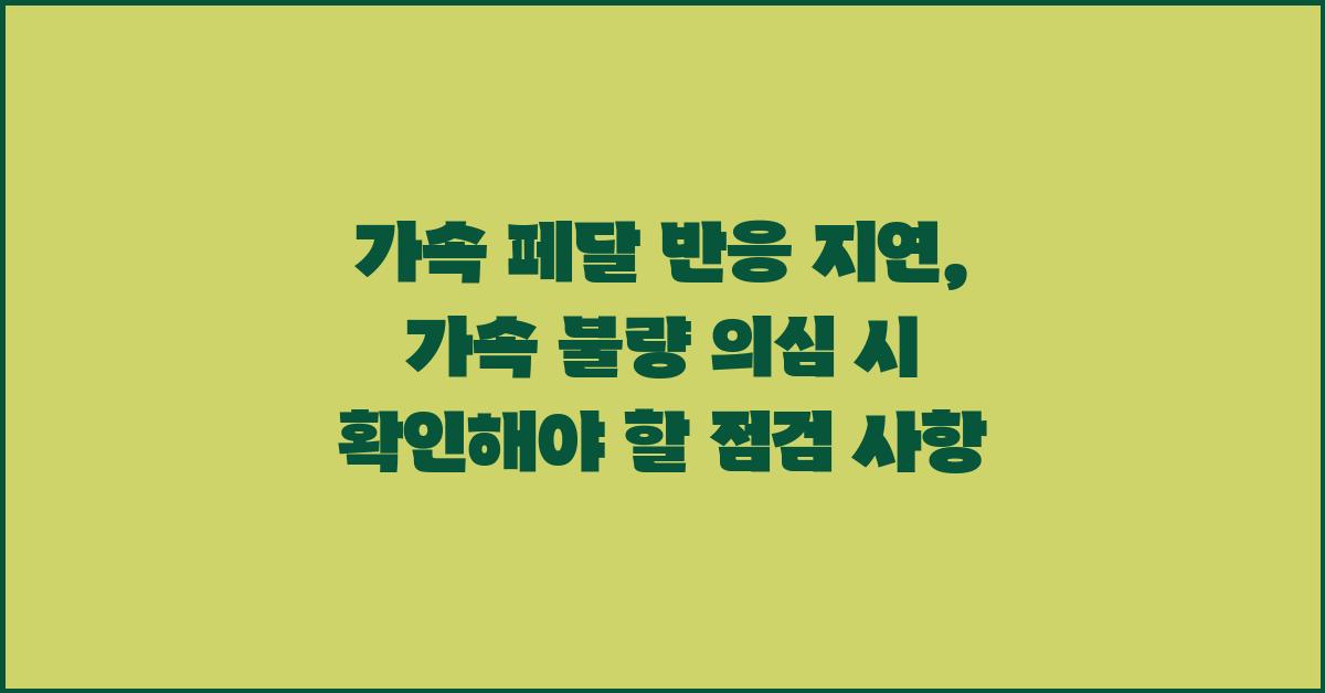 가속 페달 반응 지연, 가속 불량 의심