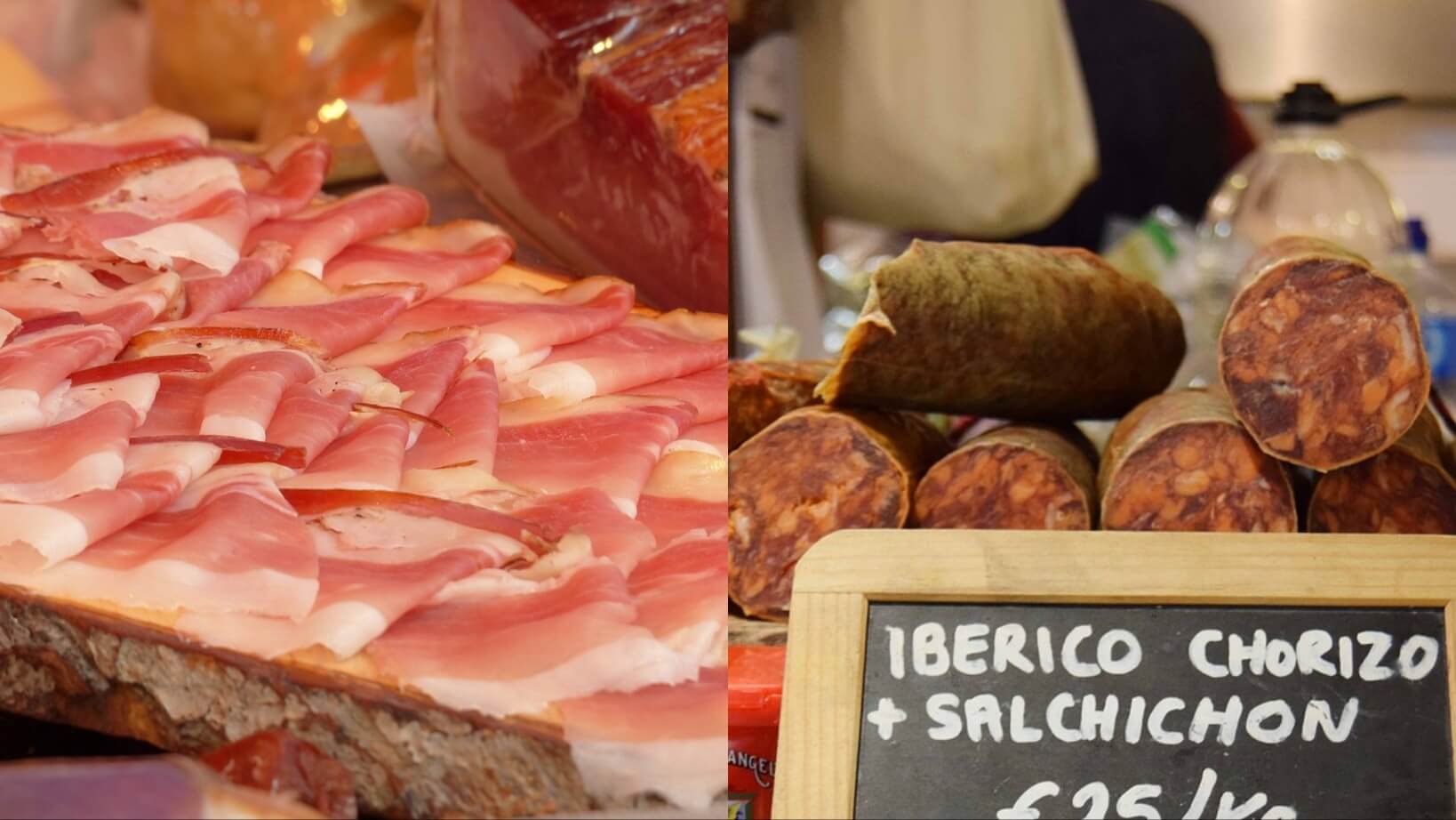 jamon, chorizo