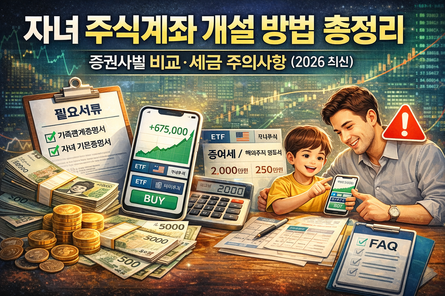 자녀 주식계좌 개설 방법 총정리 (증권사별 비교·세금 주의사항)|2026 최신 가이드