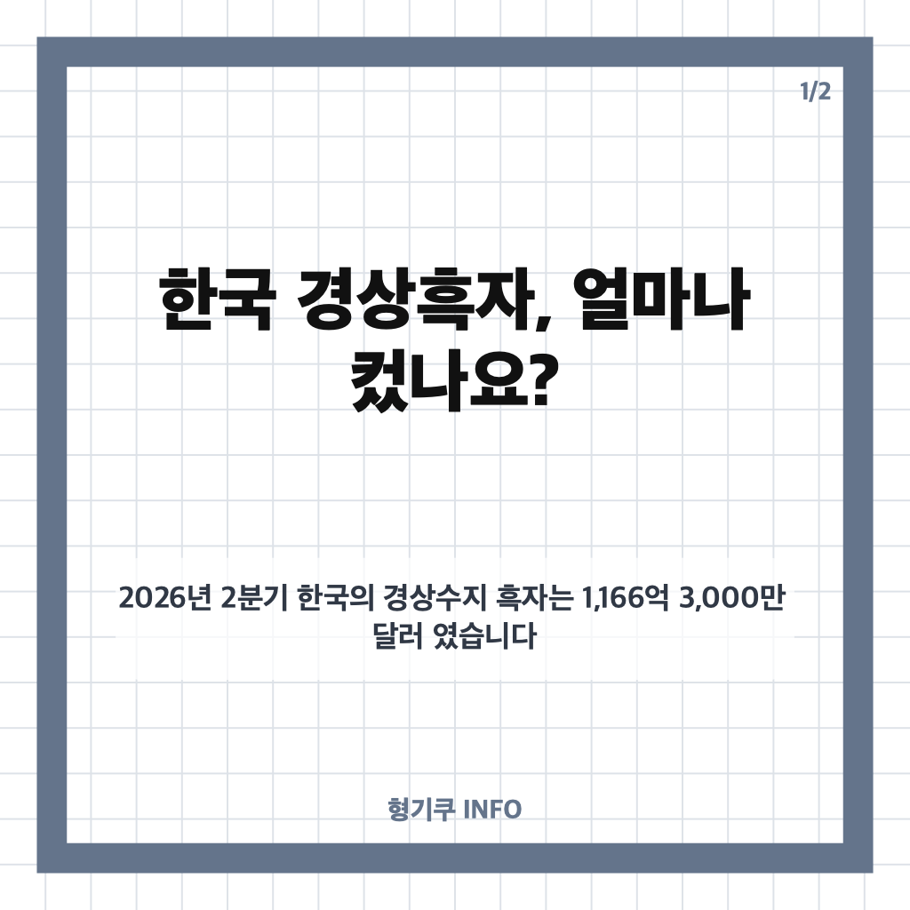 한국 경상흑자 2분기 1,166억 달러&hellip;독일&middot;일본 합계 첫 추월, 이유는? 카드뉴스 1