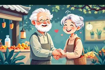 장보는 기초연금 대상자 노부부