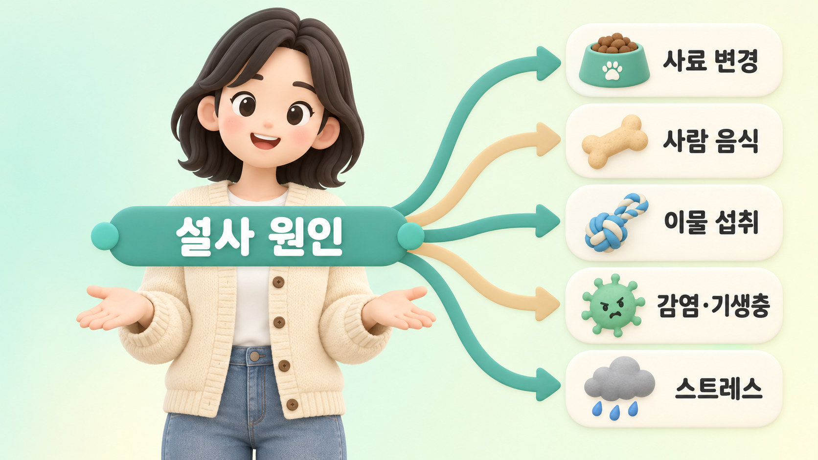 설사 원인 계층도