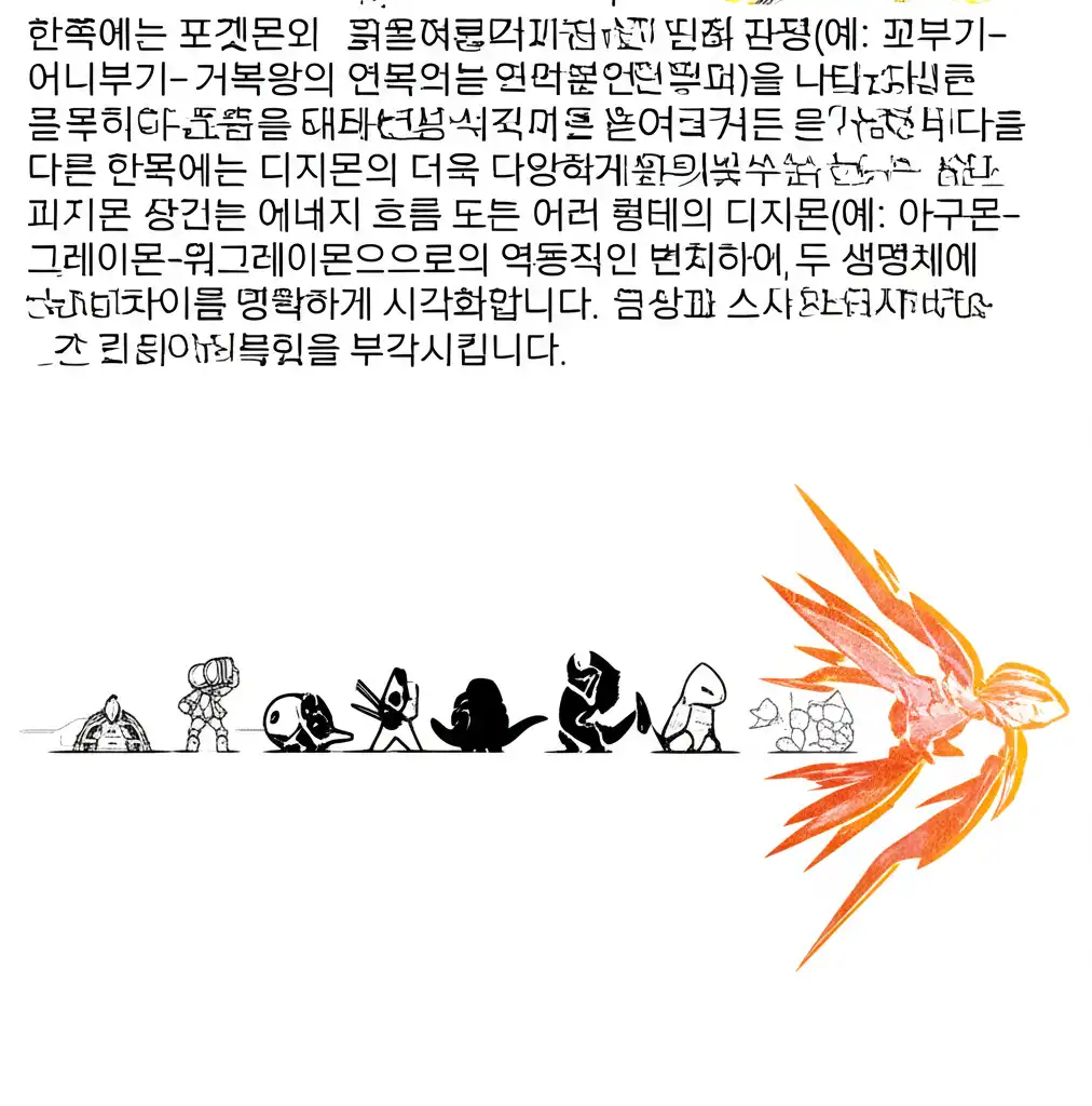 포켓몬 디지몬 진화 성장 방식 비교