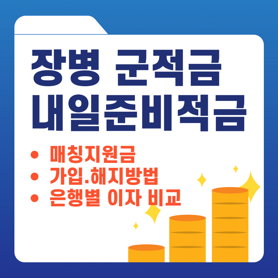 2024년 내일준비적급, 군적금 지원금, 가입 및 해지 방법, 금리 비교