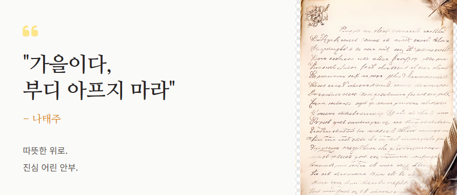 가을 시 모음 베스트