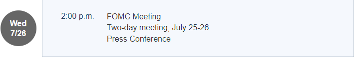 OMC 회의 7월 25~26일 2일간의 회의 오후 2시